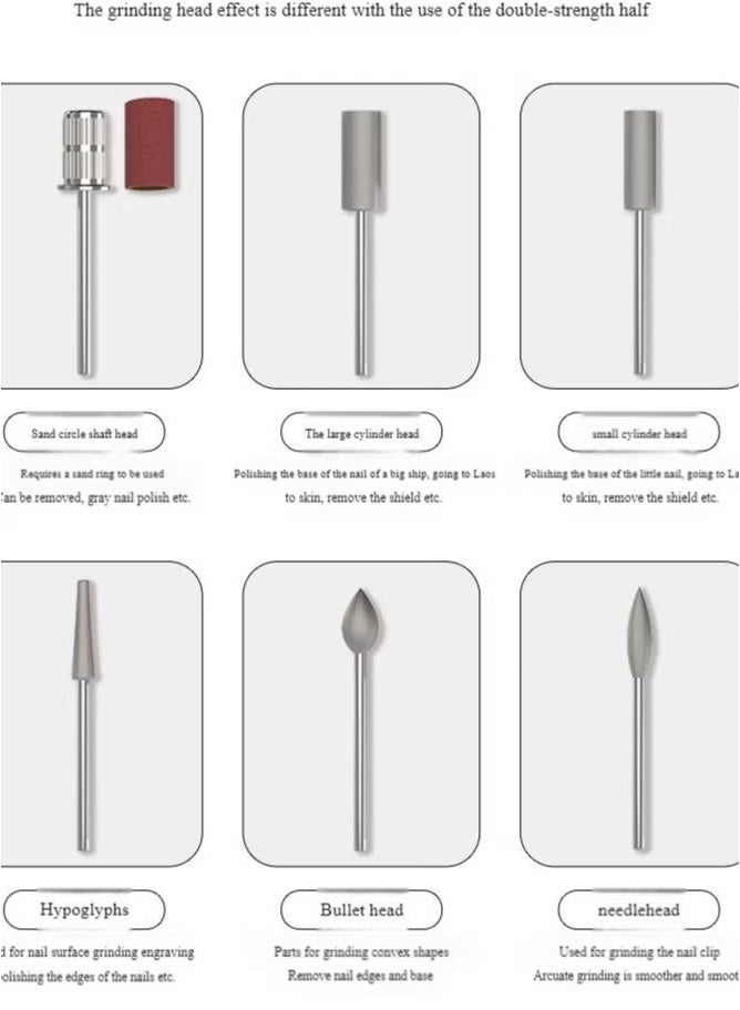 Electric Nail Drill 45000RPM High Speed Professional Portable Nail File Kit for Acrylic Gel Nails Manicure Pedicure Polishing Cuticle and Home Salon Use