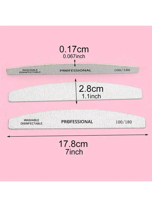 10pcs Professional Nail File Buffer for Home and Salon Manicures - Smooth and Shape Nails with Ease