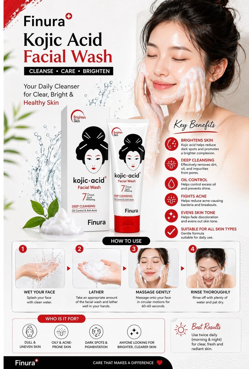kojic Acid Facial Wash Deep Cleansing Oil Control & Anti-Acne 100g