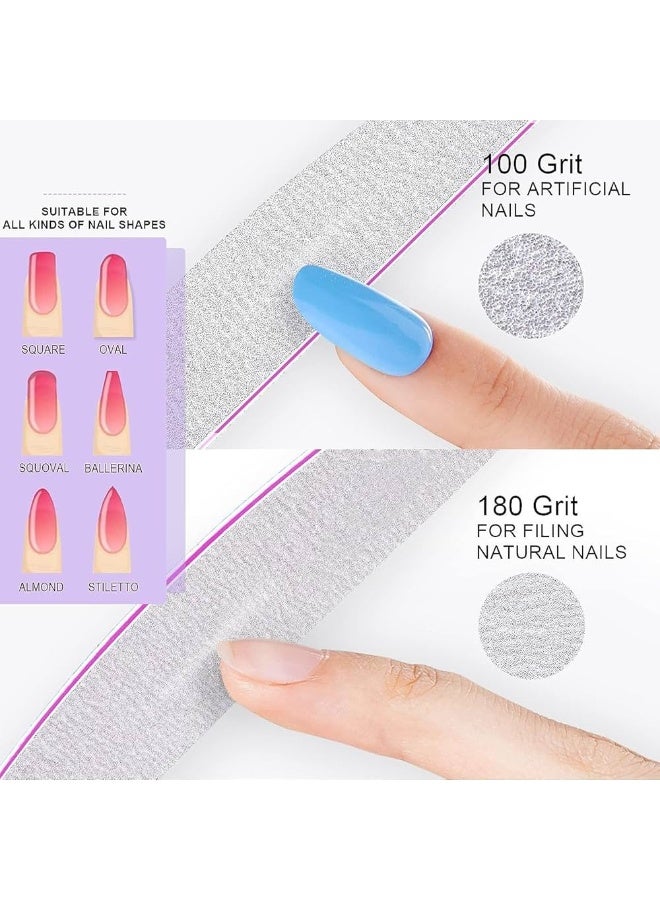 Nail File Set Professional Nail Buffer File Kit Washable Buffering/Sanding Nail Filer Buffing Nails Polish Smooth Polishing Set DIY and Salon Use Manicure Tools Nail Files Kit 5 Pcs Set
