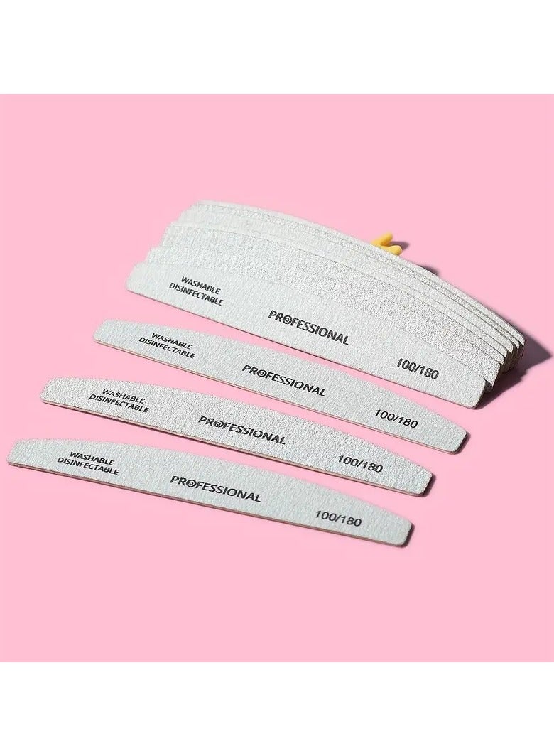 10pcs Professional Nail File Buffer for Home and Salon Manicures - Smooth and Shape Nails with Ease