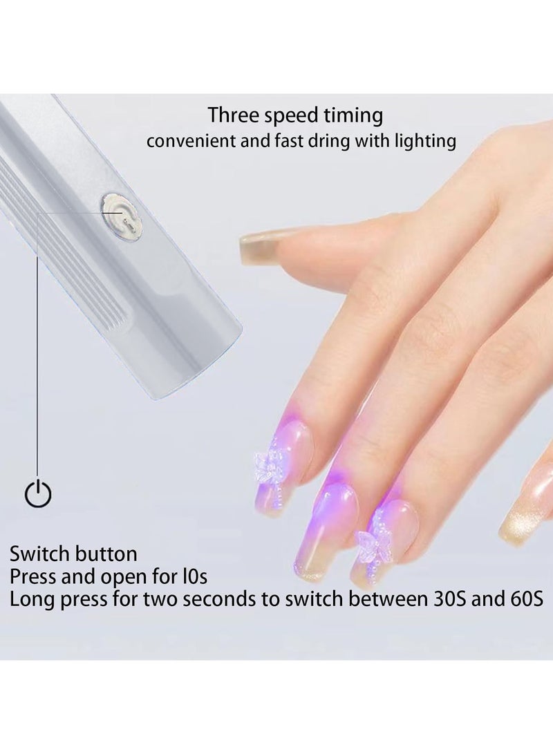 Handheld One-line Nail Lamp with Electric Storage Gel Polished Nail Mini Handheld Nail Dryer LED Display Three-speed Adjustment Mini Rechargeable UV Nail Lamp Perfect Gift for Girls