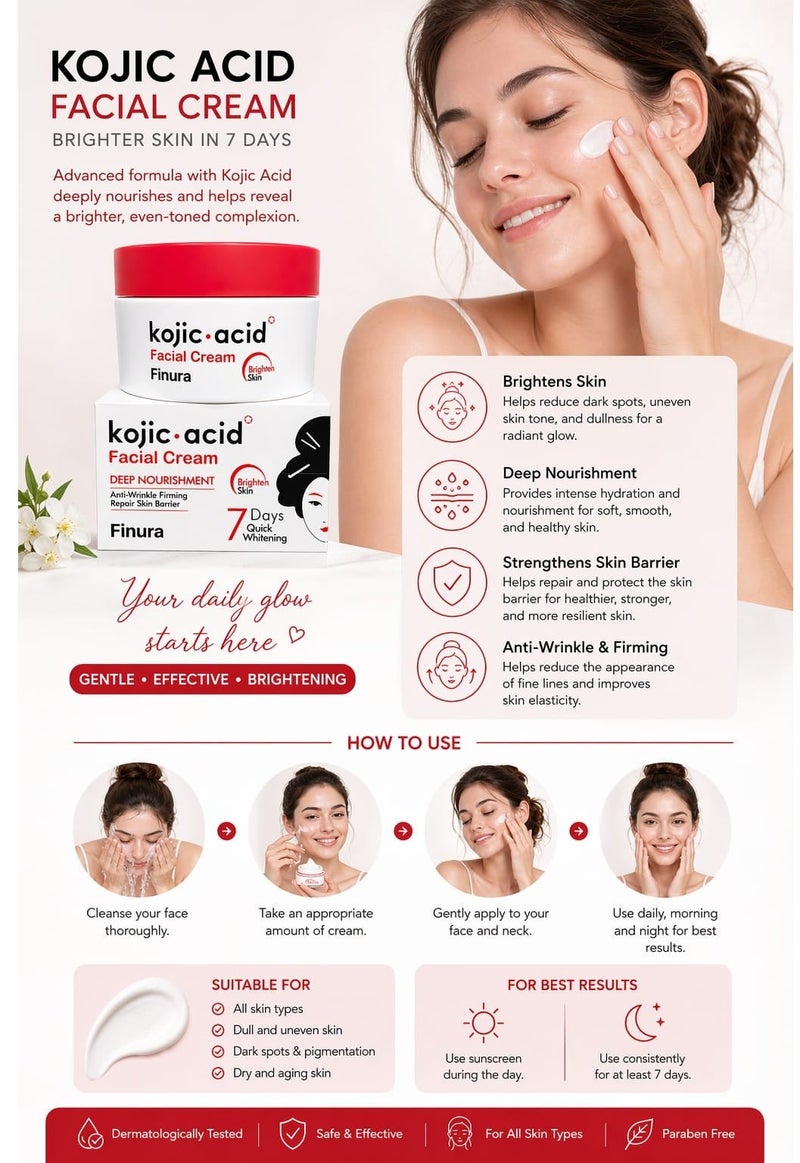 Kojic Acid Facial Cream Deep Nourishment Anti-Wrinkle Firming Repair Skin Barrier 50 gm