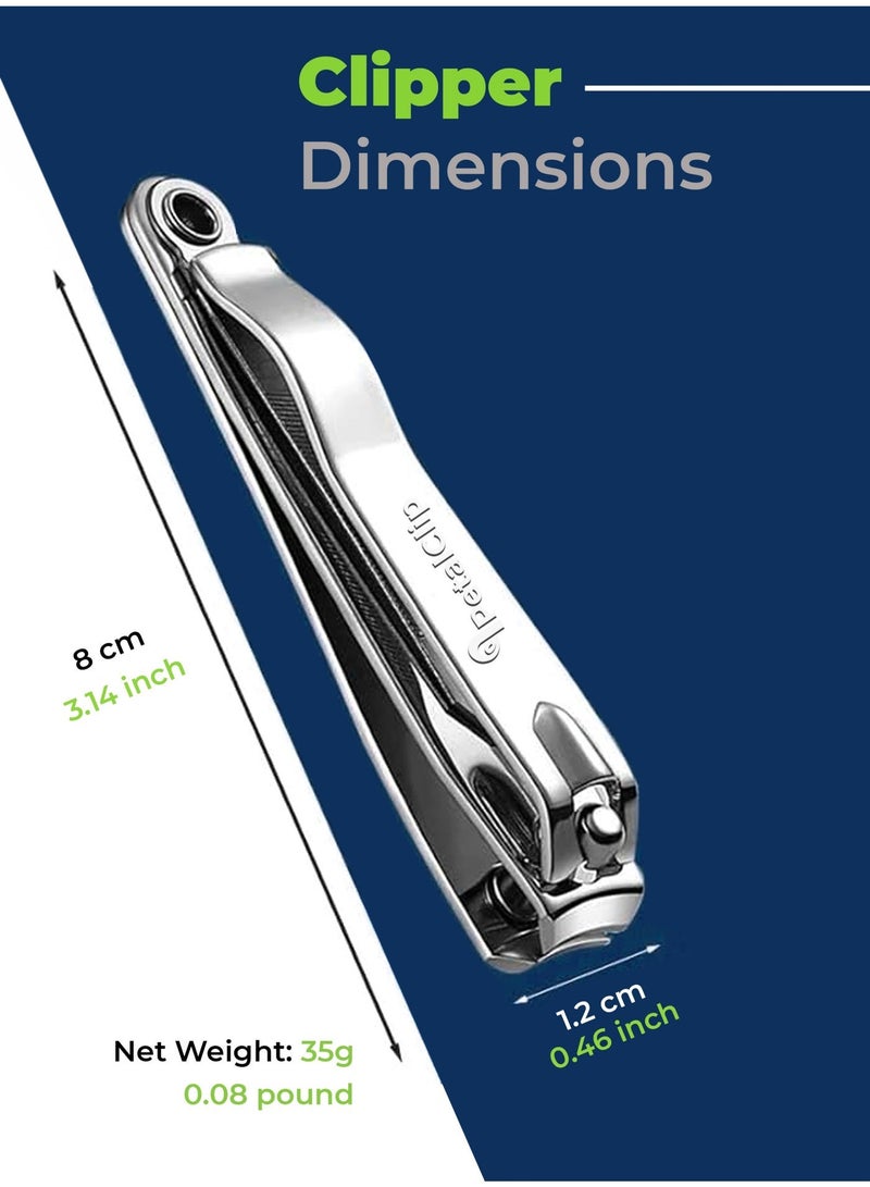 2 Pcs Heavy Duty Nail Clipper and Cutter Set for Thick Nails, Sharp Stainless Steel Wide Jaw Toenail Clippers Pack for Men, Women & Seniors