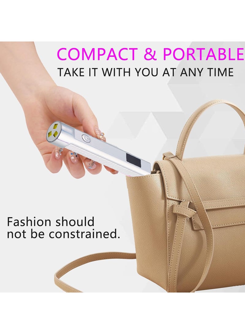 Handheld One-line Nail Lamp with Electric Storage Gel Polished Nail Mini Handheld Nail Dryer LED Display Three-speed Adjustment Mini Rechargeable UV Nail Lamp Perfect Gift for Girls